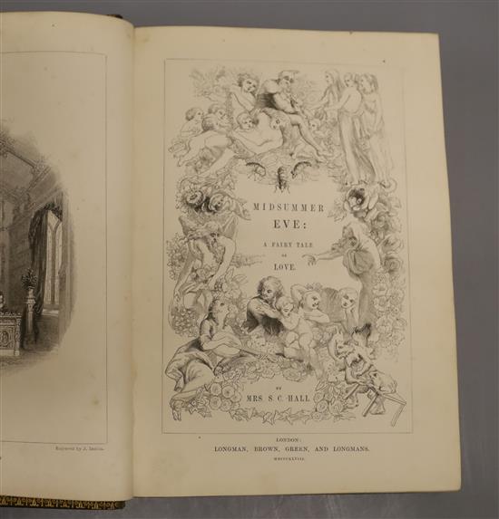 Hall, Mrs S.C. - Midsummer Eve: A Fairy Tale of Love, 8vo, green leather, 12 engraved plates and numerous vignettes,